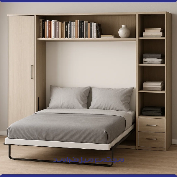 تخت تاشو عمودی چیست؟ بررسی کامل مزایا، کاربردها و انتخاب مدل یک‌ نفره یا دو نفره