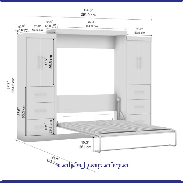 تخت تاشو عمودی چیست؟ بررسی کامل مزایا، کاربردها و انتخاب مدل یک‌ نفره یا دو نفره