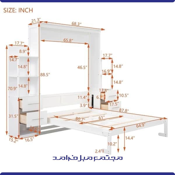 تخت تاشو عمودی چیست؟ بررسی کامل مزایا، کاربردها و انتخاب مدل یک‌ نفره یا دو نفره