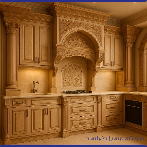 طراحی کابینت کلاسیک در یزد، به سبک خانه‌های اصیل ایرانی